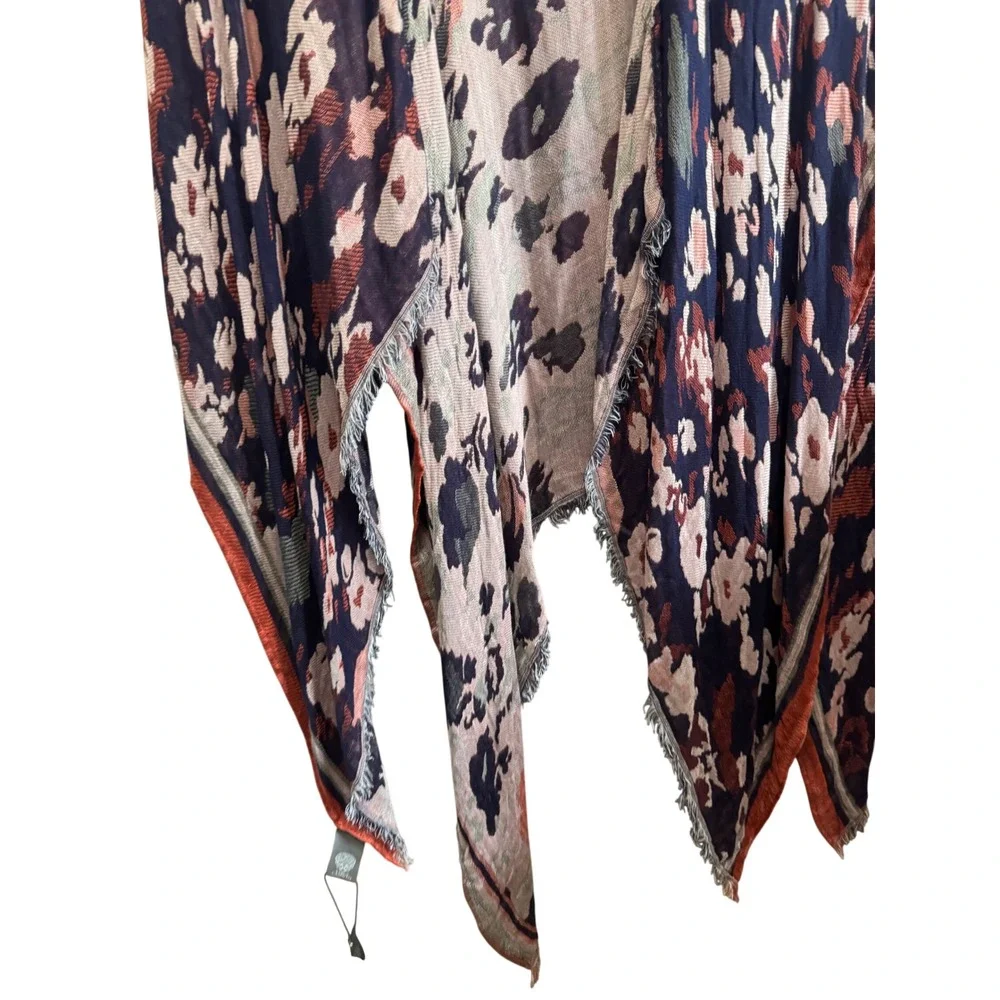 Vince Camuto Kimono Wrap Womens OS Navy Blue NWT Floral Print Boho Layering - Picture 3 of 7
